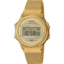 Casio Vintage Ψηφιακό Ανδρικό Ρολόι Χρονογράφος με Χρυσό Μεταλλικό Μπρασελέ A-171WEMG-9AEF