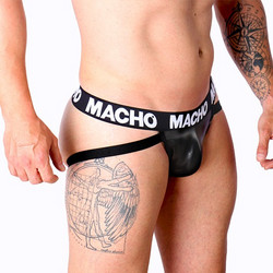 Μαύρο Δερμάτινο Jockstrap L