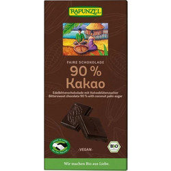 Σοκολάτα Μαύρη 90% ζαχαρη καρυδας - RAPUNZEL - 80gr