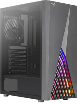 Aerocool Delta Black Midi Tower Κουτί Υπολογιστή RGB με Πλαϊνό Παράθυρο