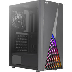 Aerocool Delta Black Midi Tower Κουτί Υπολογιστή RGB με Πλαϊνό Παράθυρο