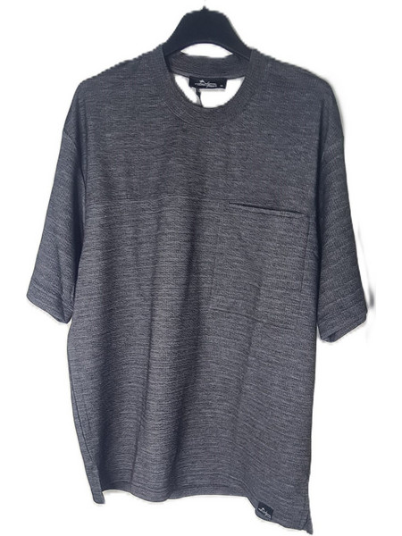 Ανδρική Μπλούζα T-Shirt Oversize με Τσεπάκι Bodymax -Γκρι Σκούρο