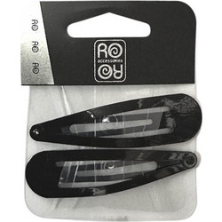 Ro-Ro Accessories Κλικ Κλακ Μαύρα 7cm Σετ, 2τμχ