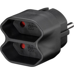 GOOBAY αντάπτορας ρεύματος 51002, 2x Euro, 230V 2.5A, μαύρος