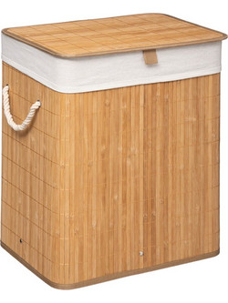 Καλάθι Απλύτων 5Five από Μπαμπού με Καπάκι 60lt 41.5x30x50cm Μπεζ 161045A