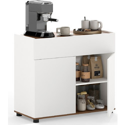 Costway Λευκός Μπουφές με Αποθηκευτικό Χώρο 70 x 35 x 80 με 1 Συρτάρι & 2 Πόρτες JV13163WH