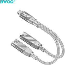 BWOO 2 in 1 Adapter 2 Type C ports to 3.5MM Jack BZ68