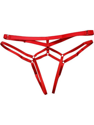 Sexy Low Waist Open Thong Red