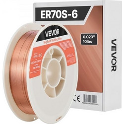 Συμπαγές σύρμα συγκόλλησης MIG VEVOR, ER70S-6 0,6mm 4,5kg, Σύρμα συγκόλλησης ήπιου χάλυβα με χαμηλή εκτόξευση και υψηλούς αποξειδωτές για συγκόλληση με αέριο σε όλες τις θέσεις