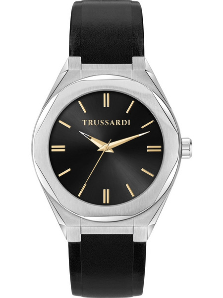 Trussardi T-Big Ανδρικό Ρολόι με Μαύρο Δερμάτινο Λουράκι R2451156001