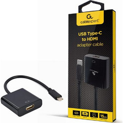CABLEXPERT USB TYPE-C TO HDMI ADAPTER CABLE 4K60HZ 15CM BLACK RETAIL PACK
