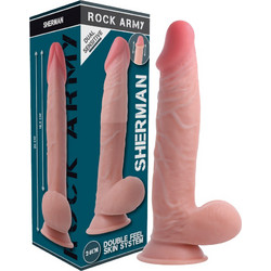 Rockarmy Sherman Ρεαλιστικό Dildo με Βεντούζα & Όρχεις 24cm Flesh