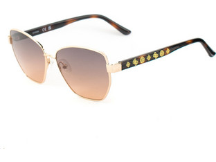 Guess GU00102 32F Γυναικεία Γυαλιά Ηλίου Πεταλούδα Μεταλλικά Μαύρα με Καφέ Polarized Φακό