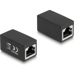 DELOCK σύνδεσμος RJ45 88003, θηλυκό σε θηλυκό, Cat.6, μαύρος