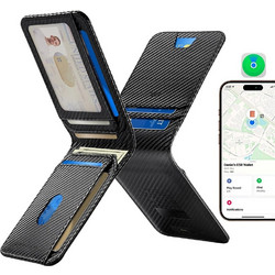 ESR - Classic Geo Card Holder - Vegan Leather Wallet, For 11x Cards & Cash, Find My Function, Rfid Blocking - Carbon Fiber - (2K61402)
