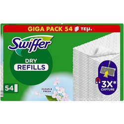 Swiffer Promo Dry Refills Giga Pack Ανταλλακτικά Πανάκια Καθαρισμού Δαπέδων, 54τεμ