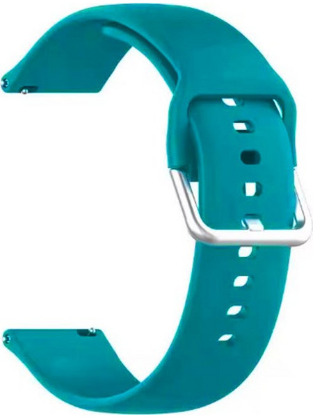 Λουράκι Σιλικόνης/Silicone Strap Universal με Ασημί Κούμπωμα για Smartwatch 22mm, τιρκουάζ