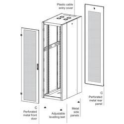 Steel STEEL-36U6010BL-PRF-FP Επιδαπέδια Καμπίνα Rack 36U 60x100cm