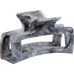 Κλάμερ Μαλλιών Γυναικείο Ορθογώνιο Γκρι Marble 8cm