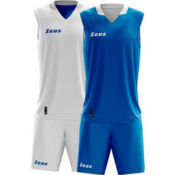 Εμφάνιση Διπλής Οψης Μπάσκετ ZEUS Kit Doblo Bianco/Royal ΑΣΠΡΟ ΜΠΛΕ ΡΟΥΑ