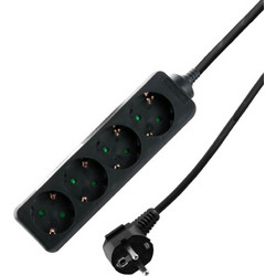 Πολύπριζα 4θ 16A 1M,3g1 μαύρο LS-4B LIME