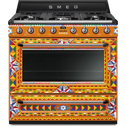 SMEG ΑΙΣΘΗΤΙΚΗ VICTORIA TR90DGC9 ΕΛΕΥΘΕΡΗ ΚΟΥΖΙΝΑ ΜΕ ΕΣΤΙΕΣ ΑΕΡΙΟΥ ΚΑΙ ΦΟΥΡΝΟ ΠΛΑΤΟΣ 90CM ΣΥΝΕΡΓΑΣΙΑ SMEG DOLCE&GABANA