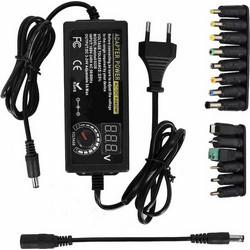 Power Adapter 100V-240V AC to DC with LED Voltage Display and 5.5 x 2.5 mm 14 Tips for Household Electronics, DC Motor