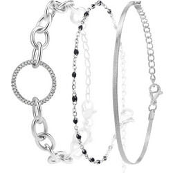 So Charm Σετ 3 Βραχιόλια Ασημί με Κρύσταλλα Swarovski BS2964+B2381N+B2397A