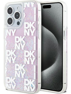Etui DKNY Liquid Glitter Multilogo na iPhone 15 Pro Max - rozowe