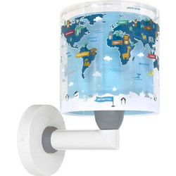 Φωτιστικό Τοίχου Παιδικό Kids World 40679 E27 24x20x15cm Blue-Multi Ango
