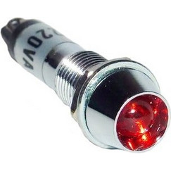 Ενδεικτική λυχνία 220V βιδωτή με LED κόκκινο μεταλλικό (AD22C-10)