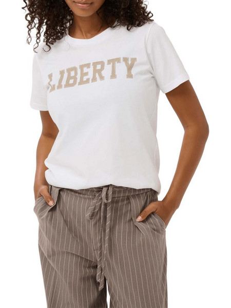KAFFE Λευκό T-shirt με σχέδιο Jean 10511081 110601