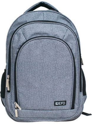 EFO 4zip Denim Σχολική Τσάντα Πλάτης Γυμνασίου - Λυκείου Γκρι 303406
