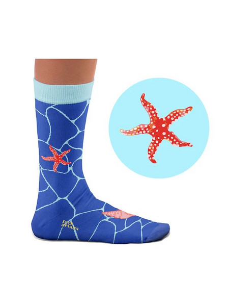 Sock Affairs Shells Ανδρικές Κάλτσες Ψηλές με Σχέδια Royal Blue