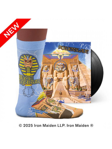 Sock Affairs Iron Maiden Powerslave Ανδρικές Κάλτσες Ψηλές με Σχέδια Μπλε