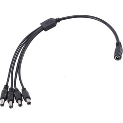 FOLKSAFE splitter DC1F4M, 1 θηλυκό σε 4 αρσενικά, 5.5x2.1mm, 4τμχ