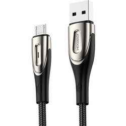 Joyroom Sharp Series S-M411 USB-A / micro USB 3A 1.2m Cable with Charging Indicator - Black
