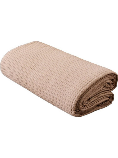 Κουβέρτα Πικέ 300gsm Summer Lines Με Ύφανση Waffle 100% Βαμβακερή Γαρύφαλλο - Μπεζ, 245x270