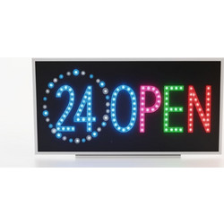 Επιγραφή LED 24H OPEN Πολύχρωμη