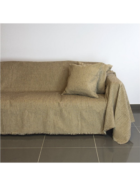 Ριχτάρι τριθέσιου καναπέ 300x180cm, ακρυλικό σενίλ, καφέ, ελληνικής κατασκευής FENNEL 18C01BR3 - FENNEL