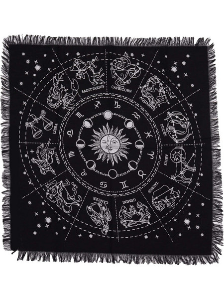 Esoteric Fringed Altar Cloth - Horoscope