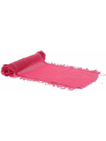 Beauty Home Ράννερ με ξέφτια - Φραμπουάζ 30 cm x 3 m