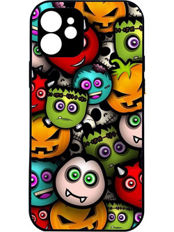 CUSTOM Spooky Faces - iPhone 14 Premium σκληρή θήκη (πλαστικό υψηλής ποιότητας, high definition colors)