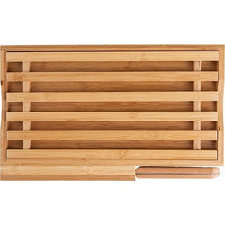 Επιφάνεια κοπής ψωμιού bamboo με μαχαίρι 35,5*22