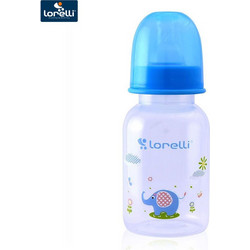Lorelli Simple Πλαστικό Μπιμπερό με Θηλή Σιλικόνης 0m+ Ελεφαντάκι Μπλε 125ml