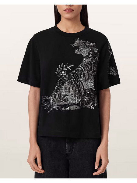 ALL SAINTS POUNCE LISA TEE W076JE-BLACK Black