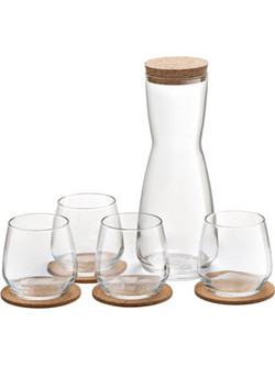 Σετ Καράφα R.l. Debonair 1Lt Με Φελό & 4Τμχ Νερού 370Ml Με Σουβέρ Φελού P/72 Espiel