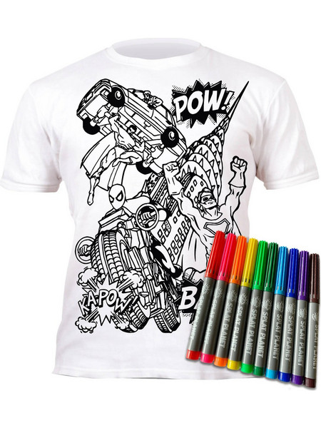 Splat Planet T-Shirt Ζωγραφικής Super Heroes με Μαρκαδόρους 7-8 Ετών