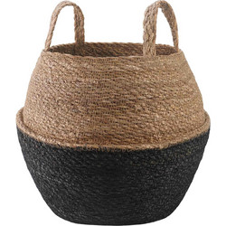 vidaXL Σετ Κασπώ Ψάθινα Μαύρα 32x32x32cm 2τμχ