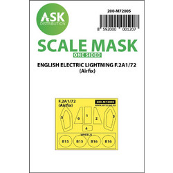 EE Lightning F.2A one-sided painting mask for Airfix 1/72